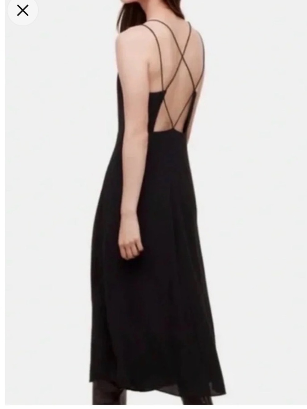 Aritzia Wilfred Black Angelique Midi Dress size small